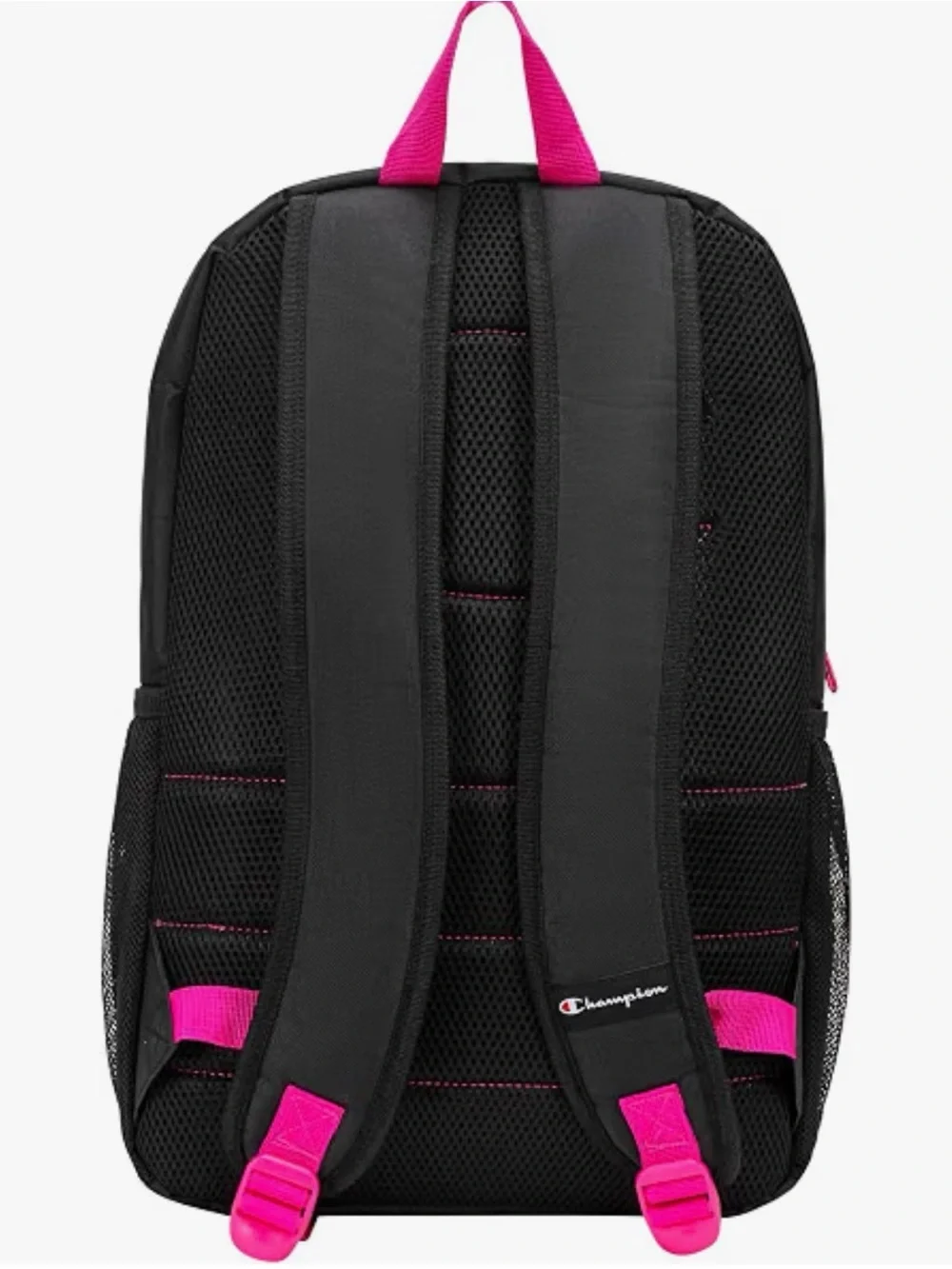 Champion Black Backpack with Pink Star Logo Accents